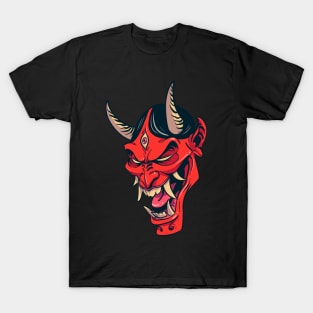 Hannya oni mask cartoon T-Shirt